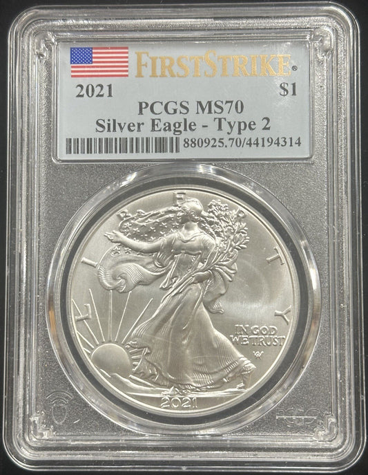 2021 Silver Eagle Type 2 PCGS MS70 - JP29