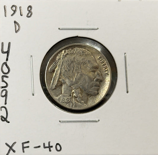 1918 D Buffalo Nickel - Extra Fine ( 40592 )