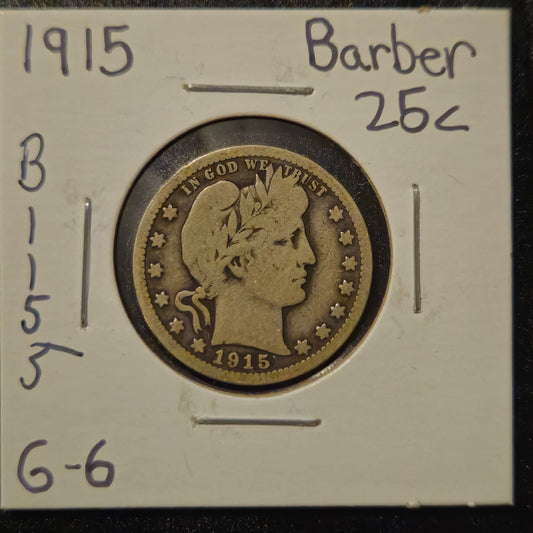 1915-P Barber Quarter Ungraded Good B1155
