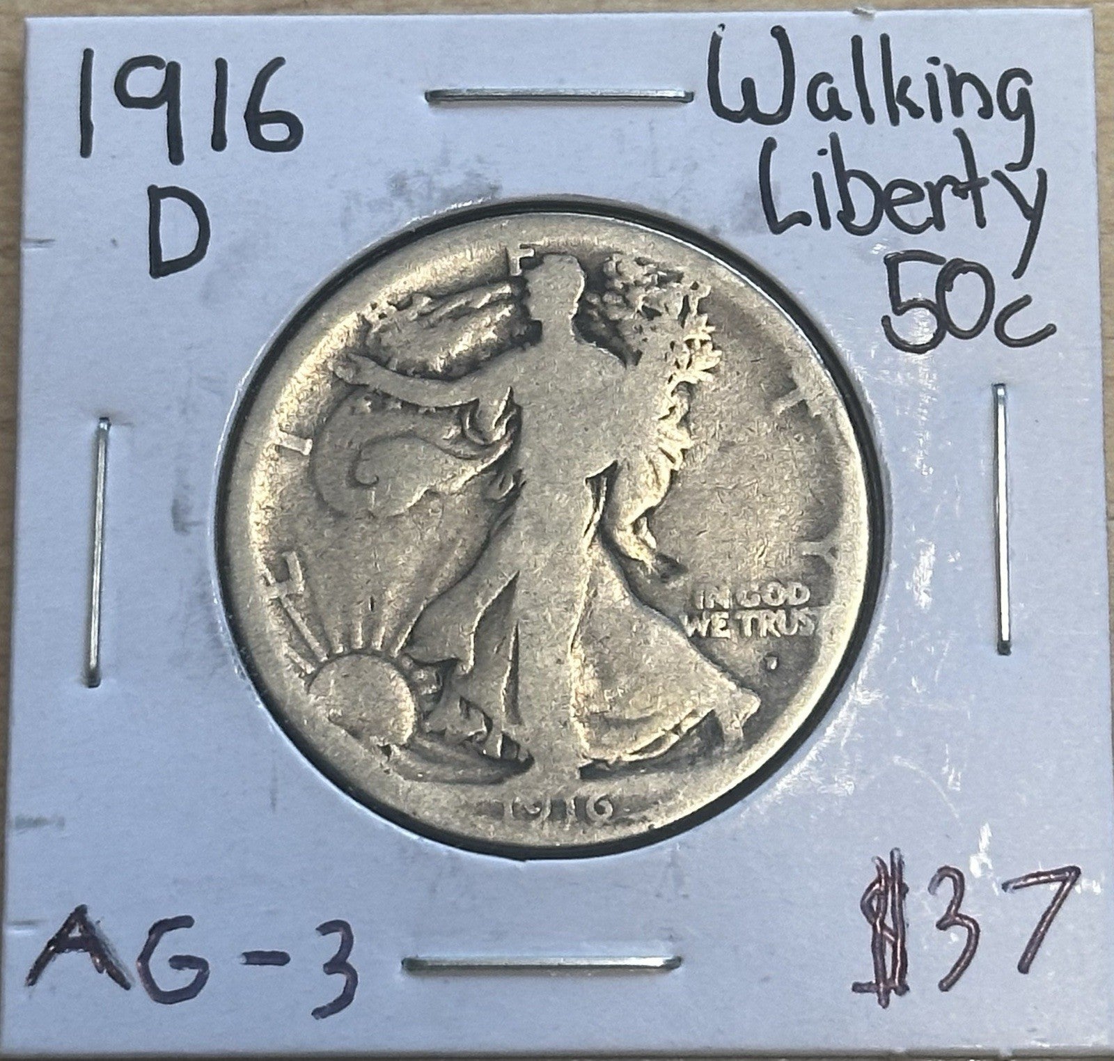 1916 D Walking Liberty Half Dollar - Good JP153