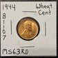 1944-P Lincoln Wheat Cent Ungraded Mint State B1107