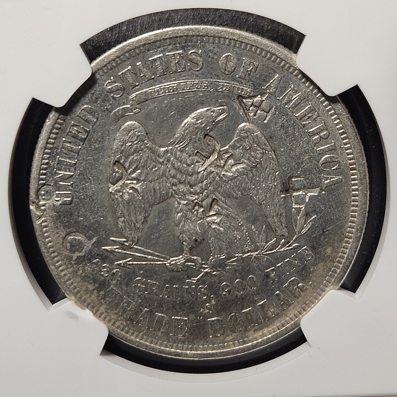 1874 S Chopmarked Trade Dollar - NGC AU Details ( 40471 )