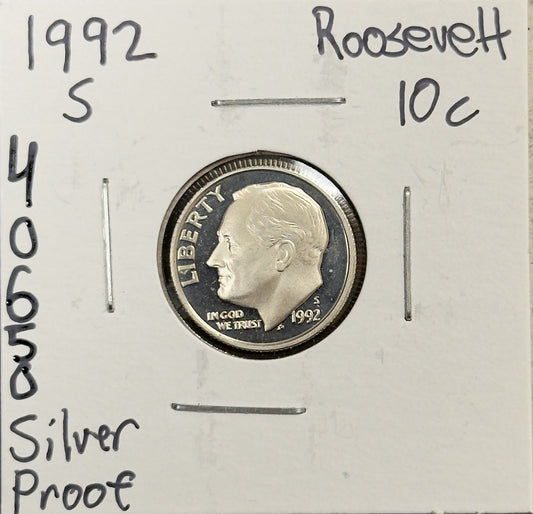 1992 S Silver Roosevelt Dime - Proof ( 40650 )