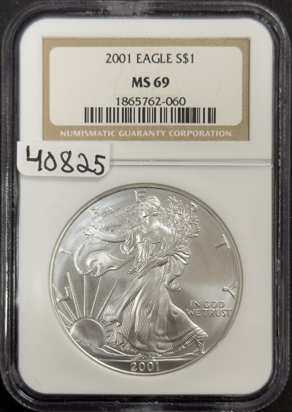 2001 Silver Eagle - NGC MS69 ( 40825 )
