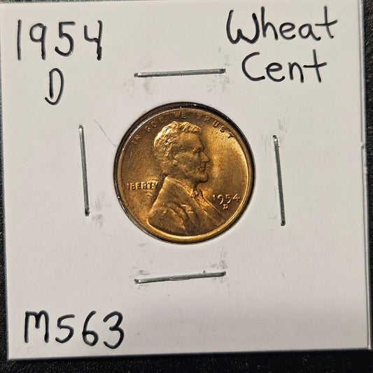 1954-D Lincoln Wheat Cent Ungraded Mint State B1117