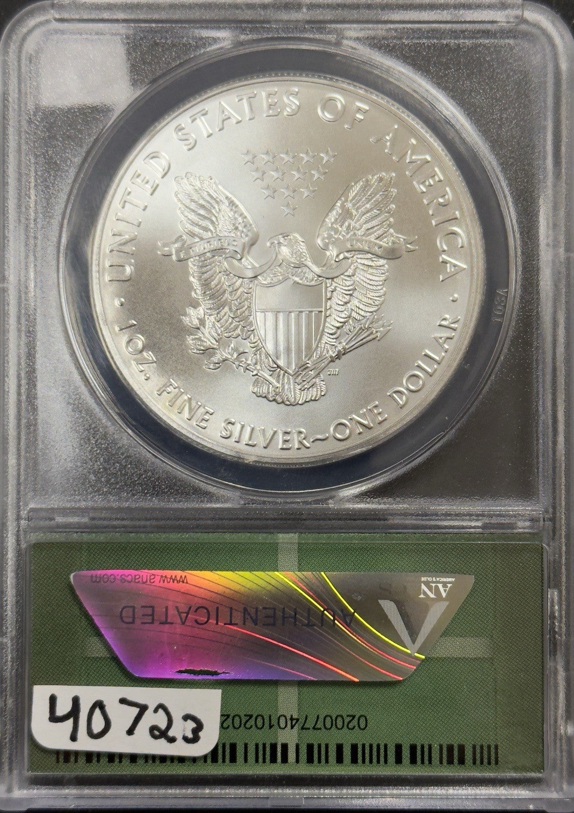 2016 (P) Silver Eagle - ANACS MS69 ( 40723 )