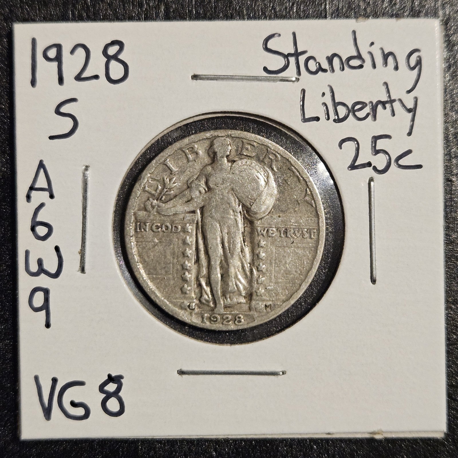 1928-S Standing Liberty Quarter Very Good (A6W9)