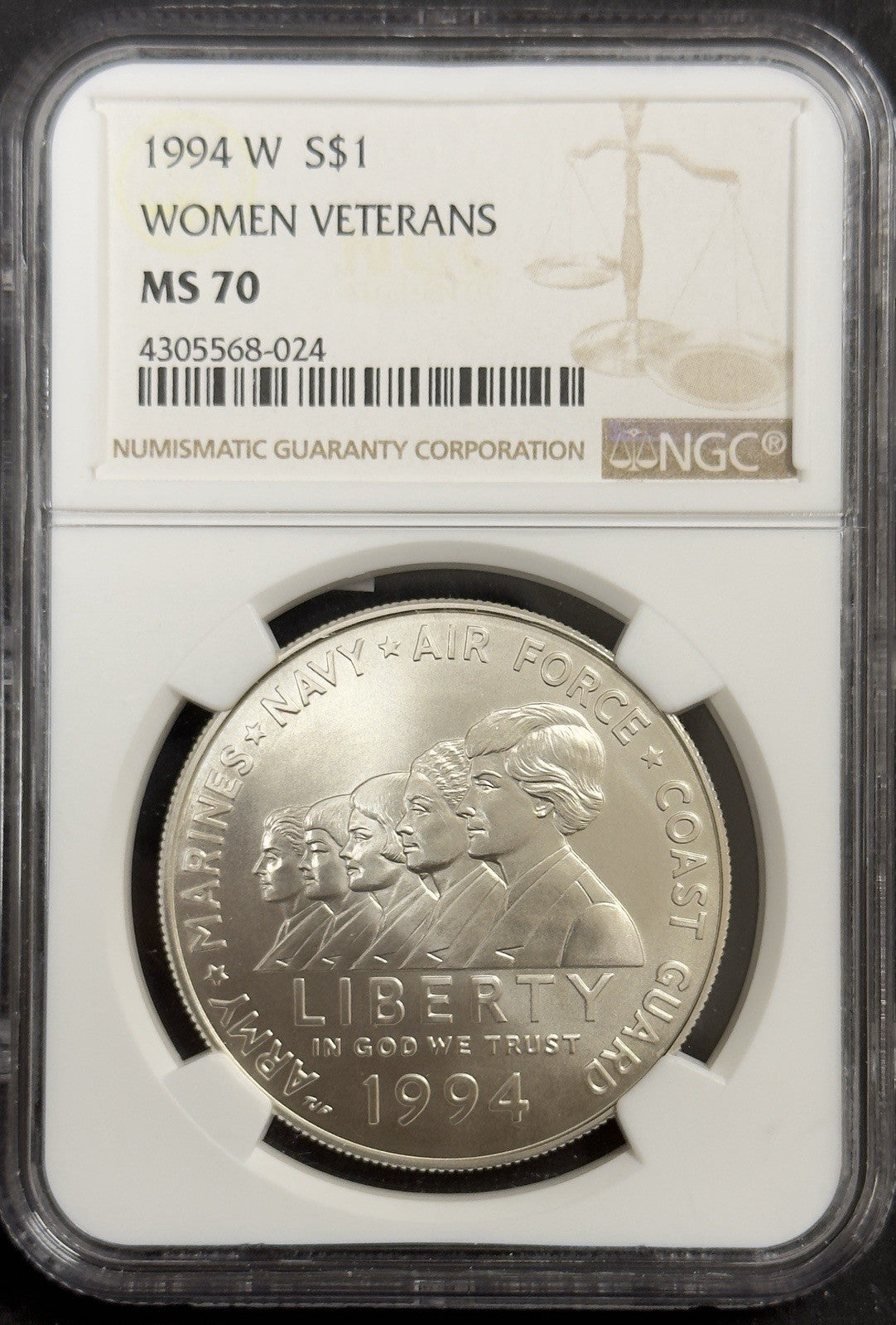 1994 W Women In Military Service Memorial Commemorative - NGC MS70 (40603)