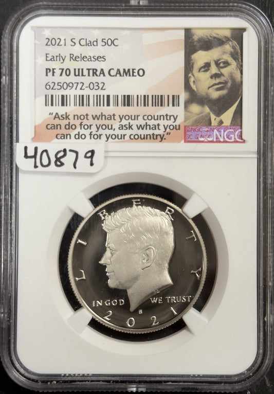 2021 S Kennedy Half Dollar - NGC PF70 Ultra Cameo ( 40879 )