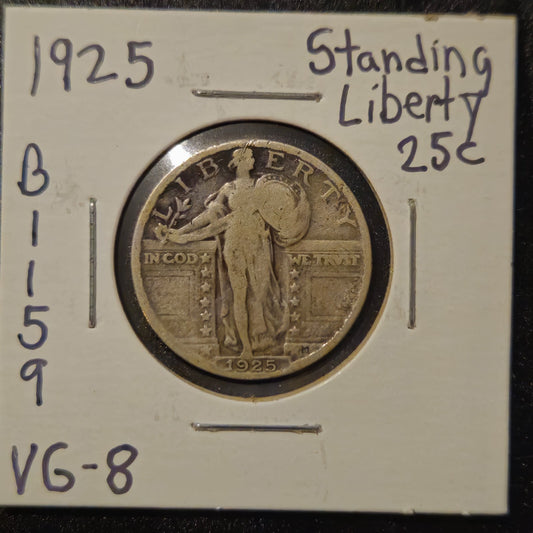 1929-P Standing Liberty Quarter Ungraded Very Good B1159