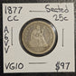 1877-CC Carson City Seated Liberty Quarter Very Good (A6VV)