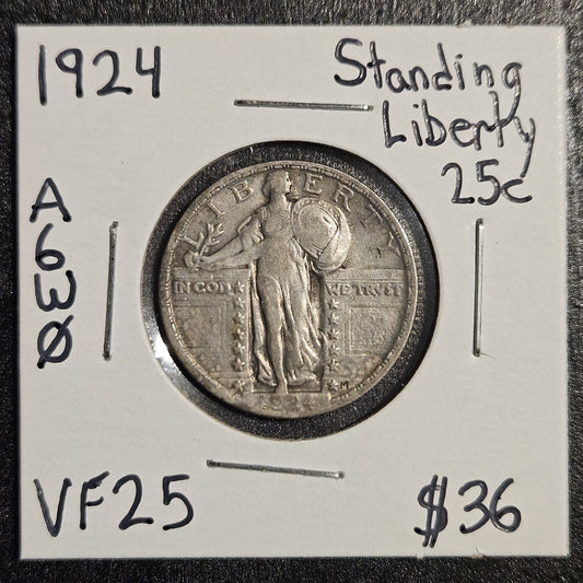 1924 Standing Liberty Quarter Very Fine (A6W0)