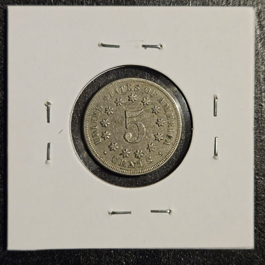 1867 Shield Nickel No Rays Very Fine (A6W4)