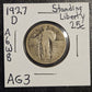 1927-D Standing Liberty Quarter Almost Good (A6W8)