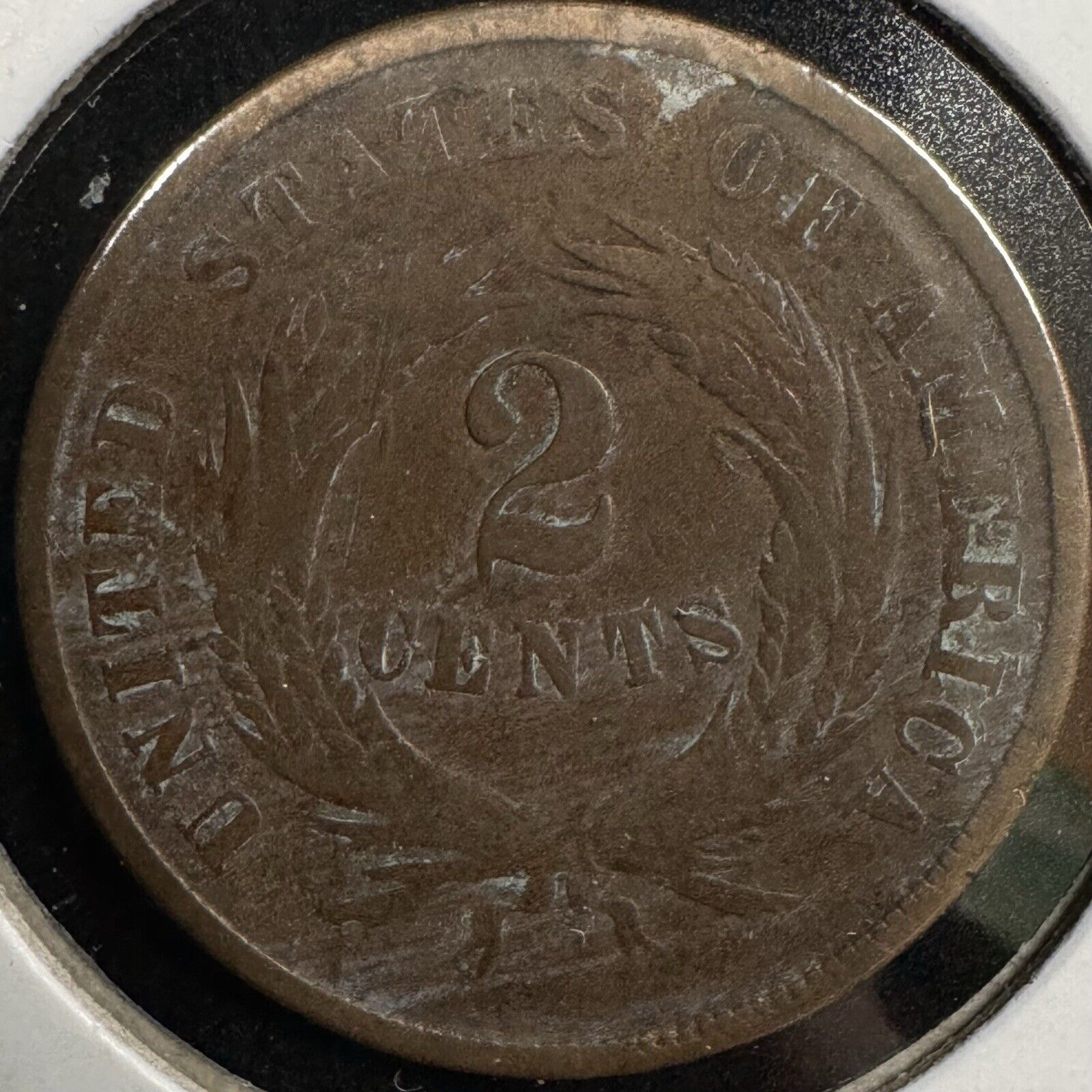 1864 2 Cent Piece Large Motto - Very Good