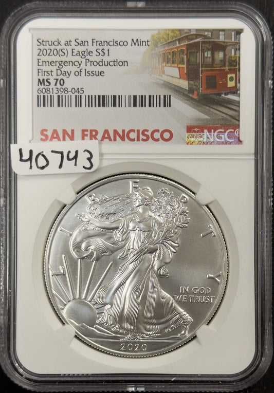 2020 (S) Silver Eagle - NGC MS70 ( 40743 )