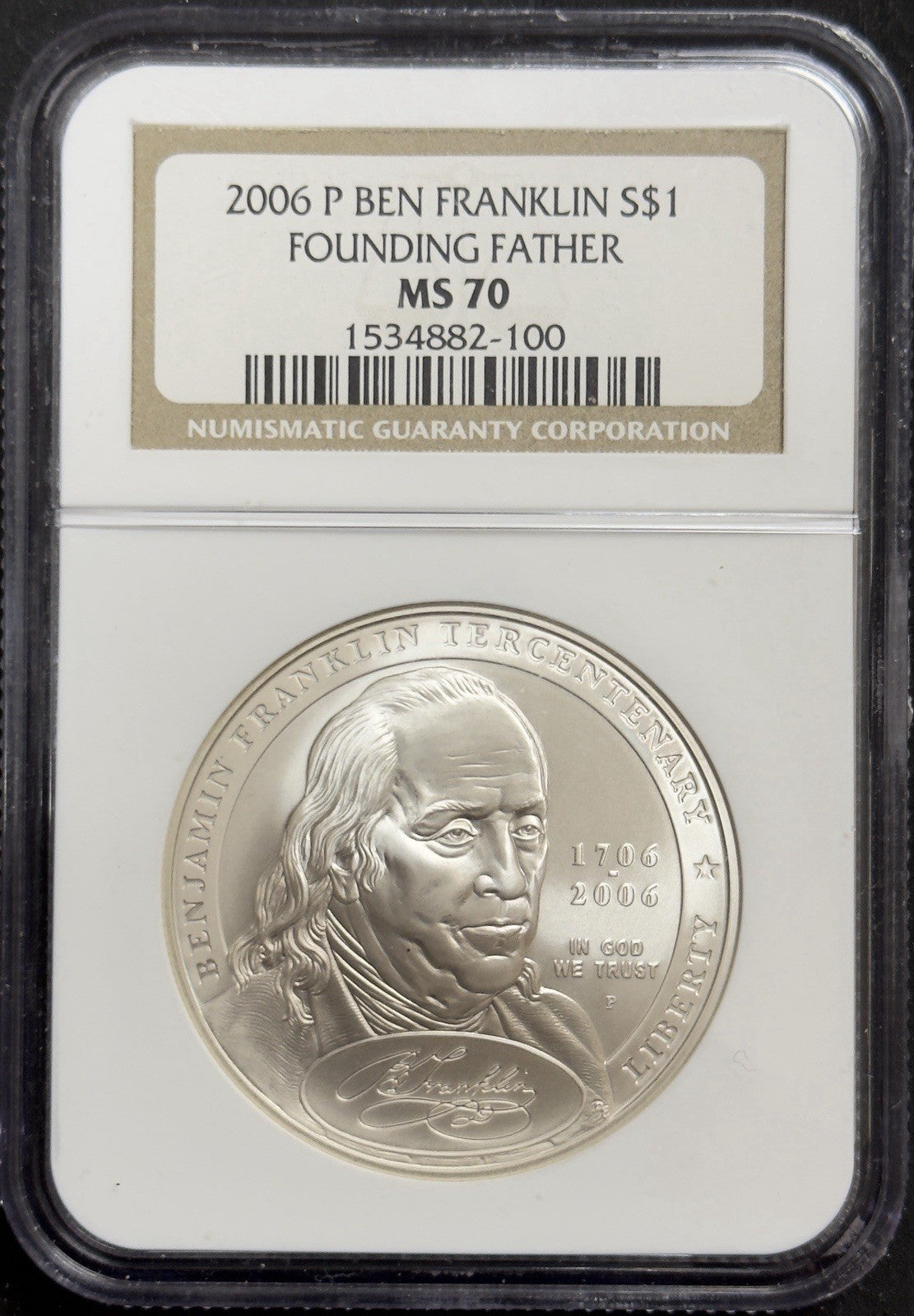 2006 P Ben Franklin Founding Father - NGC MS70 ( 40607 )