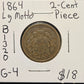 1864-P 2-Cent Piece Large Motto Ungraded Good B1320