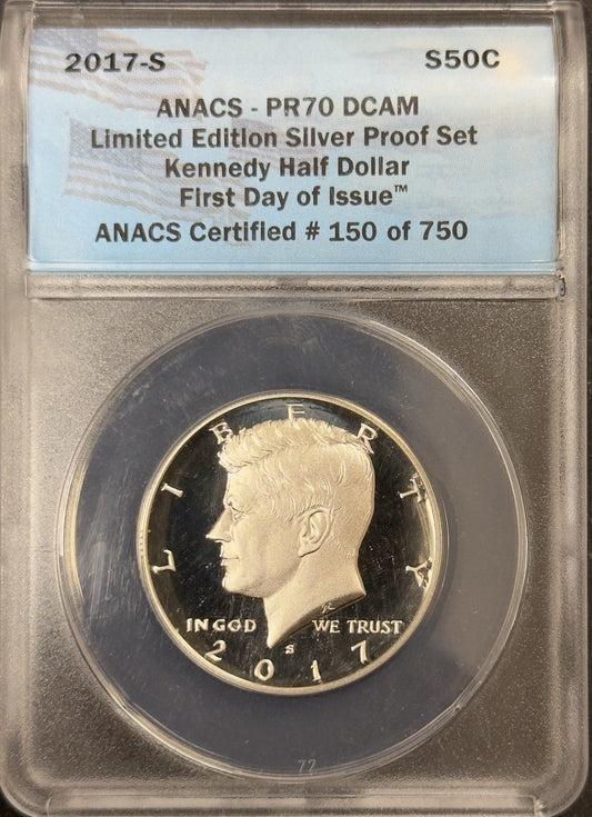 2017 S Kennedy Half Dollar - ANACS PF70 ( 40790 )