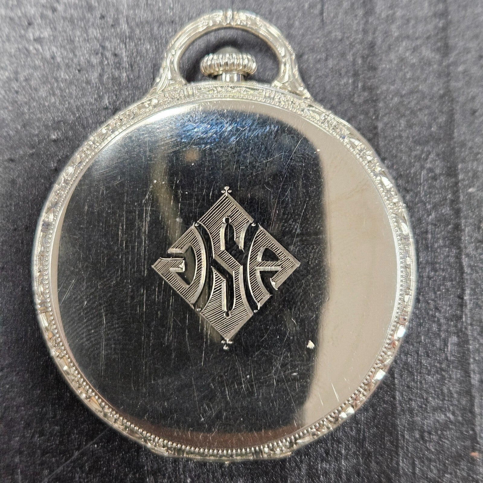 Vintage Hamilton 918 Model 2 Pocket Watch Solid 14k White Gold 19 Jewel 12s