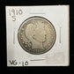 1910 S Barber Half Dollar - Very Good