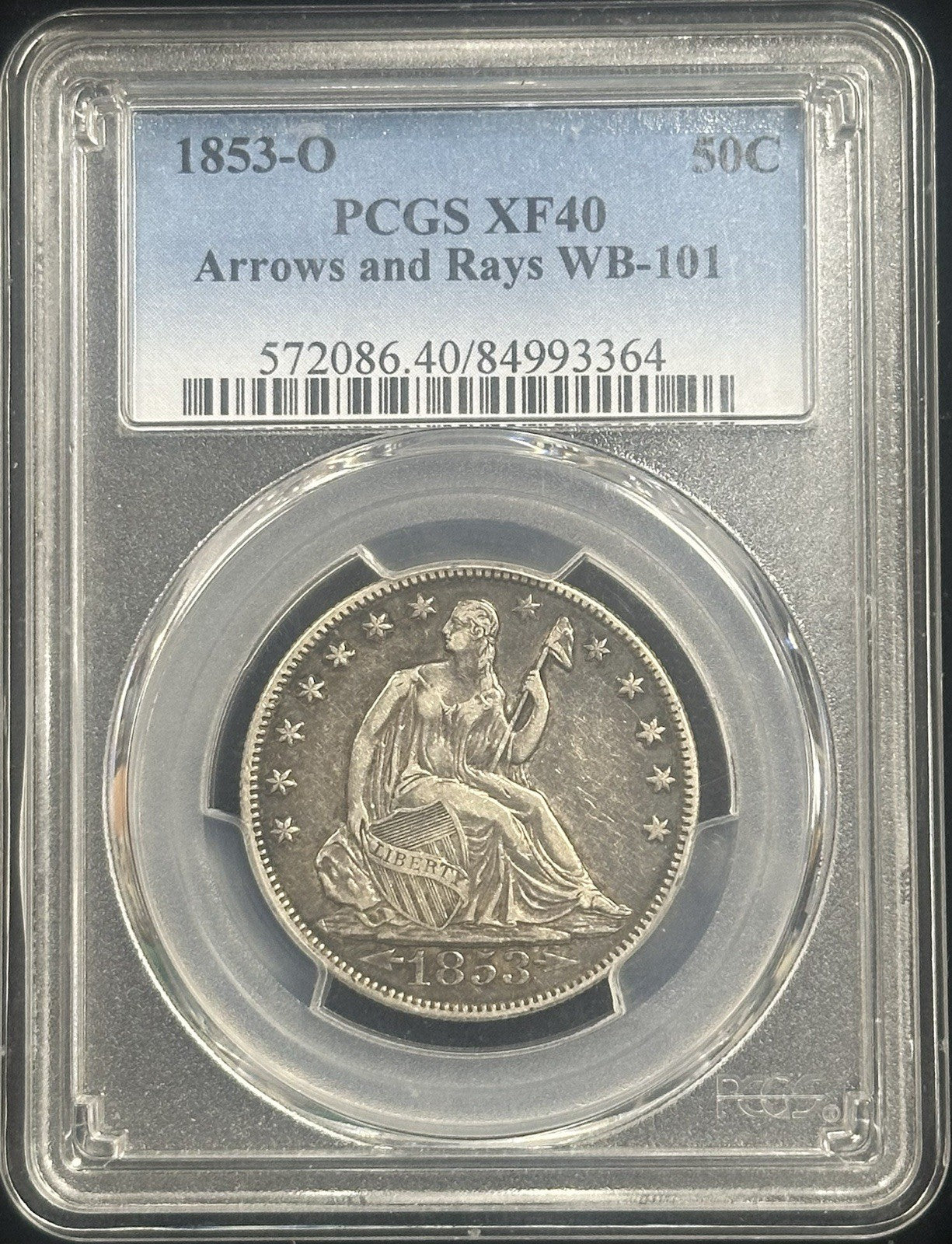 1853 O Liberty Seated Half Dollar Arrows And Rays WB-101 PCGS XF 40 - A6TY