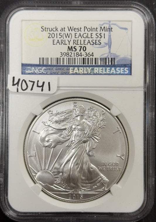 2015 (W) Silver Eagle - NGC MS70 ( 40741 )