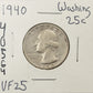 1940 Washington Quarter - Very Fine ( 40564 )
