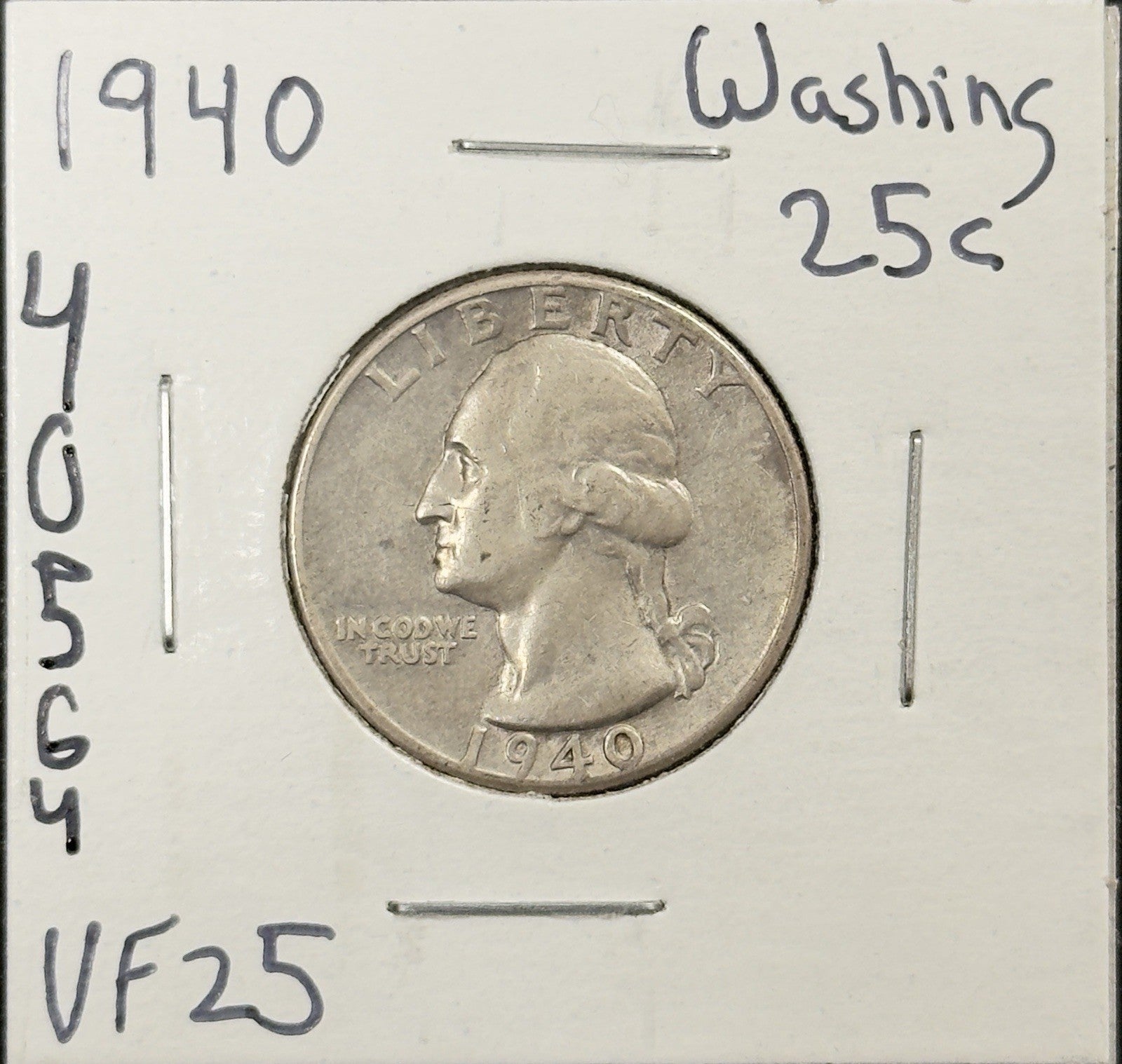 1940 Washington Quarter - Very Fine ( 40564 )