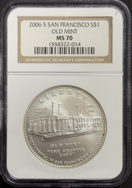 2006 S San Francisco Old Mint Commemorative Silver Dollar - NGC MS70 ( 40602 )
