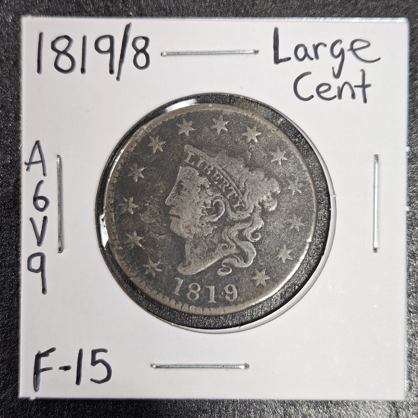 1819/8 Coronet Head Large Cent Fine (A6V9)