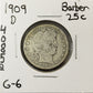 1909 D Barber Quarter - Good ( 40852 )