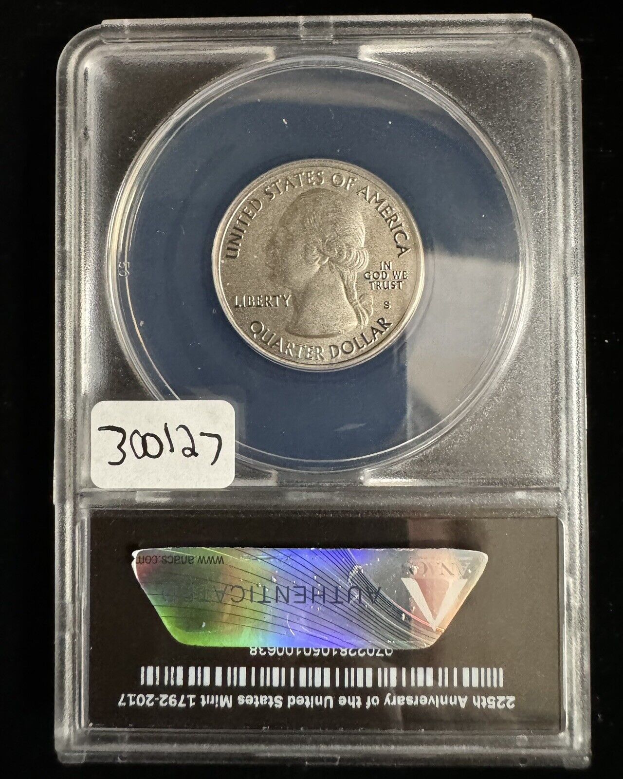 2017 S Enhanced Uncirculated Quarter ANACS - EU70