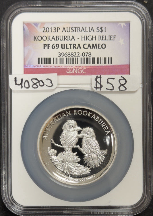2013P  Australia Kookaburra- High Relief NGC PF69 Ultra Cameo ( 40406 )