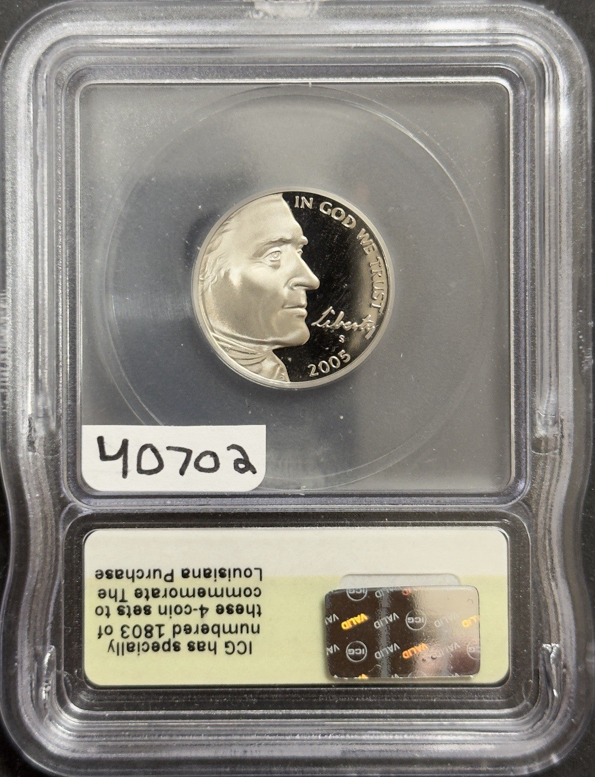 2005 S Jefferson Nickel Ocean In View - ICG PR70 DCAM ( 40702 )