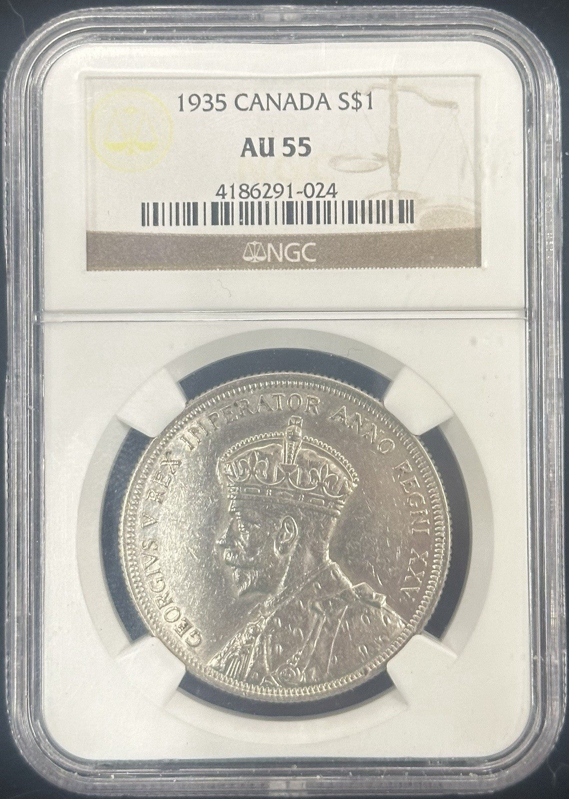1935 Canadian Silver Dollar NGC AU55 - JP8 