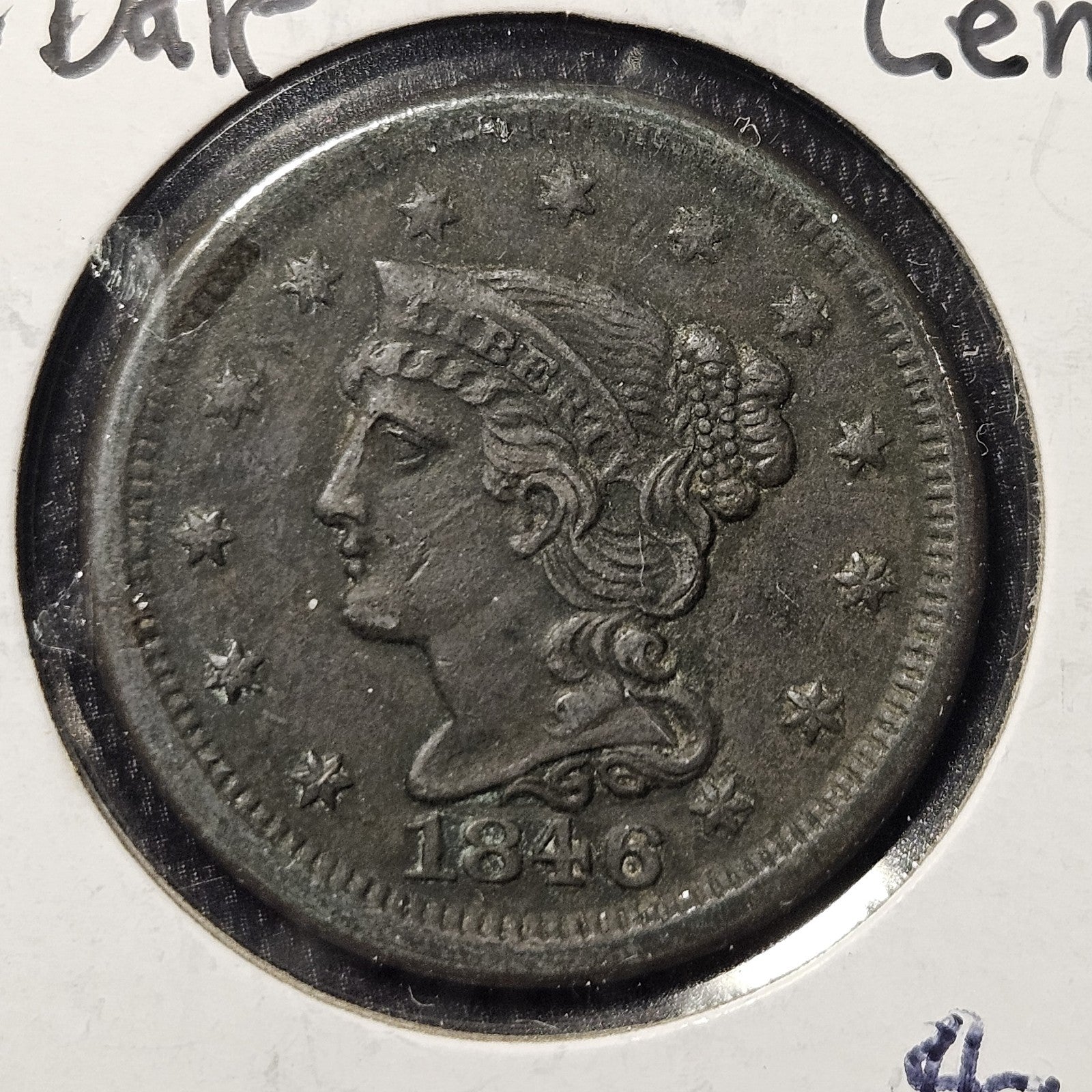 1846 Medium Date Large Cent Extra Fine B1084