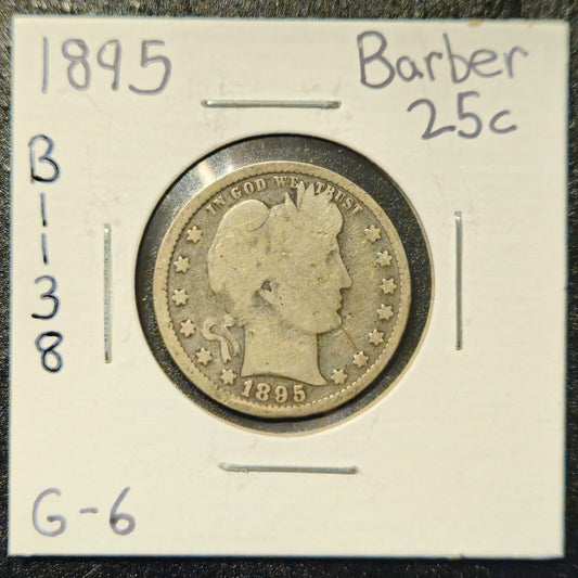1895-P Barber Quarter Ungraded Good B1138