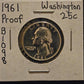 1961-P Washington Quarter Ungraded Proof B1098