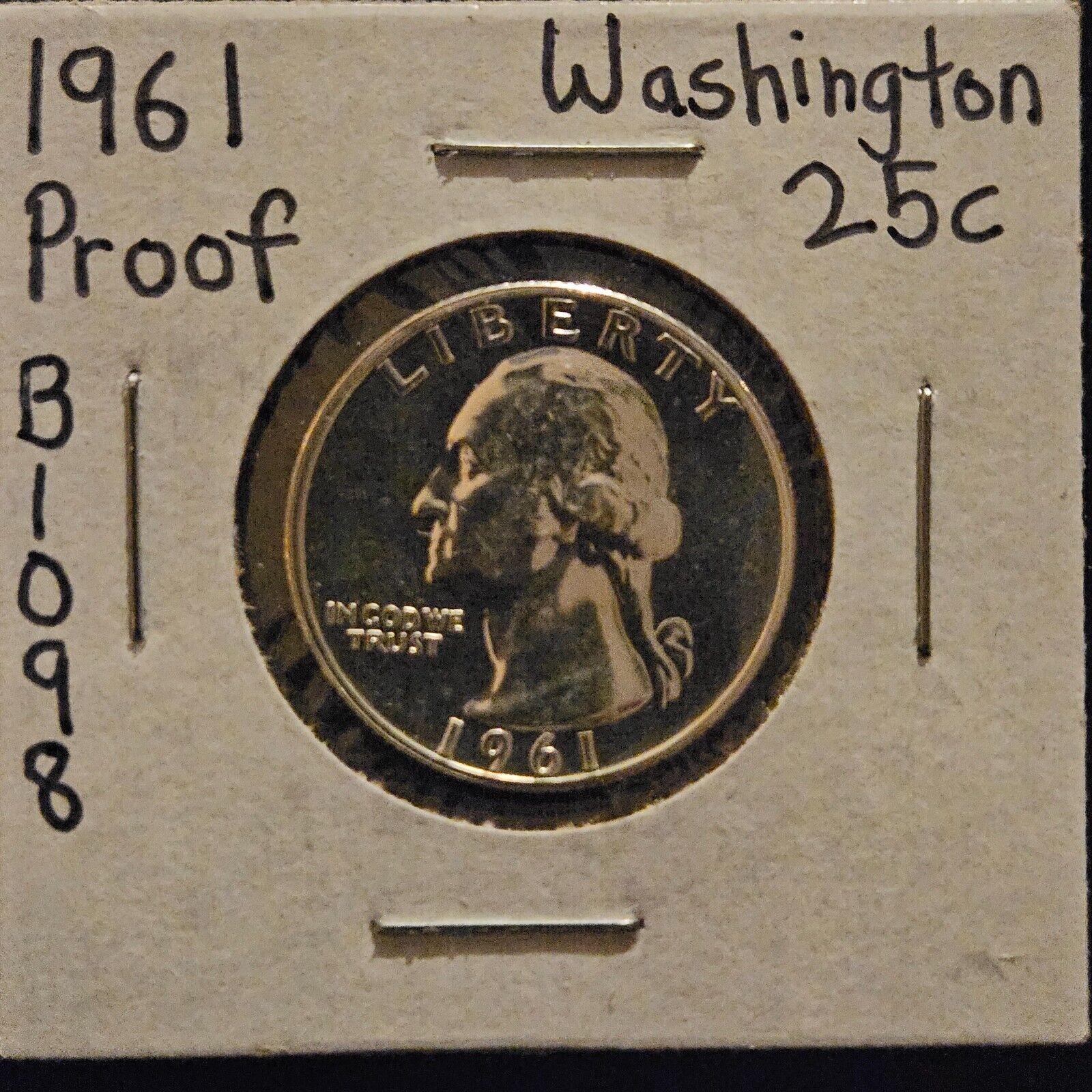 1961-P Washington Quarter Ungraded Proof B1098