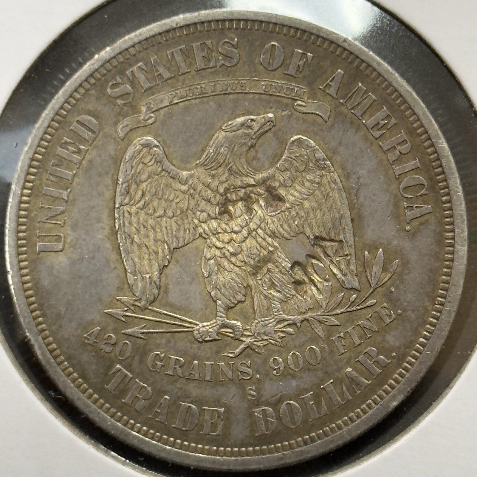 1878 S Chopmarked Trade Dollar - Almost Uncirculated ( 40506 )