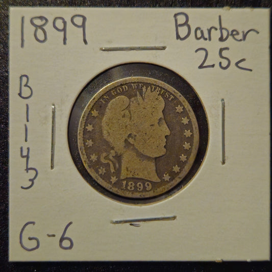 1899-P Barber Quarter Ungraded Good B1143