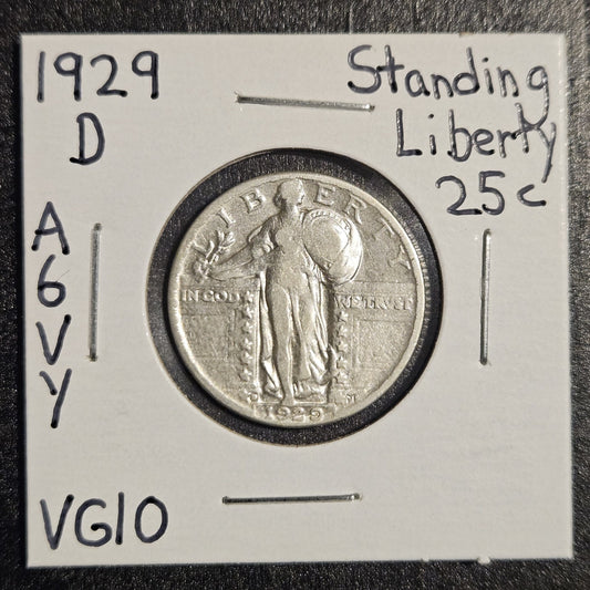 1929-D Standing Liberty Quarter Very Good (A6VY)