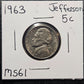 1963-P Jefferson Nickel Ungraded Mint State B1093