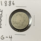 1886 V Nickel - Good ( 40551 )