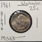 1961-P Washington Quarter Ungraded Mint State B1096