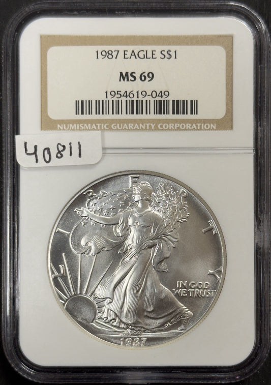 1987 Silver Eagle - NGC MS69 ( 40811 )