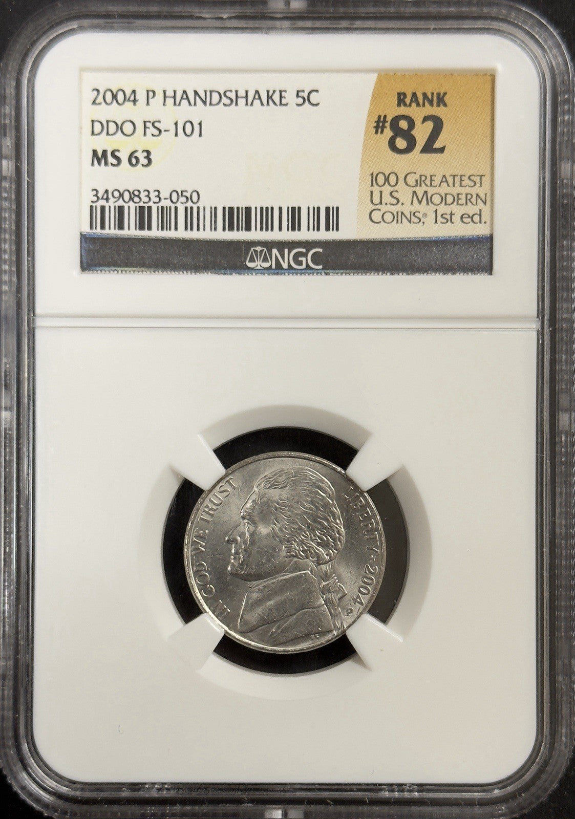 2004 P Jefferson Nickel Peace Medal - NGC MS63 DDO FS-101 ( 40721 )