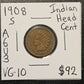 1908-S Indian Head Cent Key Date Very Good (A6U3)