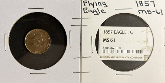 1857 Flying Eagle Cent - Mint State *Crackout* ( 40486 )